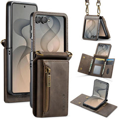 DG.MING M5 Series Zip RFID Funda de cuero de...