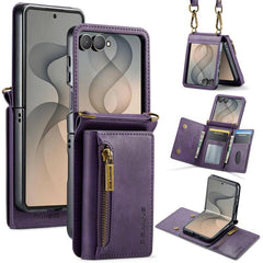 DG.MING M5 Series Zip RFID Funda de cuero de...