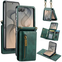 DG.MING M5 Series Zip RFID Funda de cuero de...