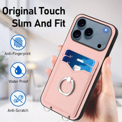 Funda para teléfono con tarjetero y anillo R...