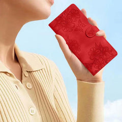 Funda para teléfono de PU con relieve de pie...