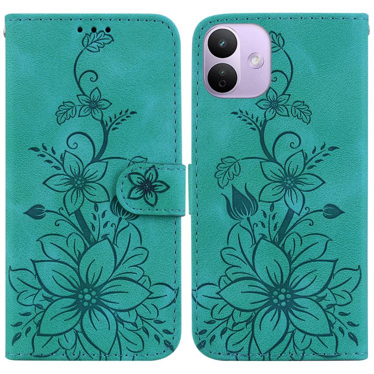 Funda para teléfono de piel con relieve Lily...
