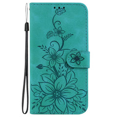Funda para teléfono de piel con relieve Lily...