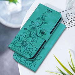 Funda para teléfono de piel con relieve Lily...