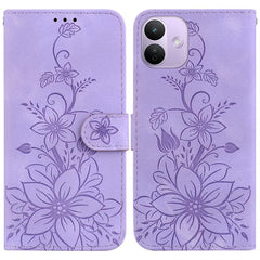 Funda para teléfono de piel con relieve Lily...