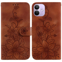 Funda para teléfono de piel con relieve Lily...