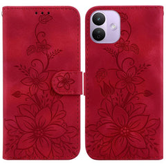Funda para teléfono de piel con relieve Lily...