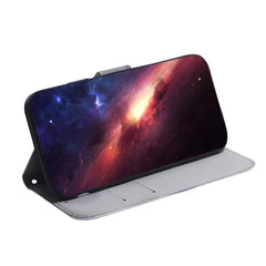 Funda de teléfono de cuero con tapa y dibujo...