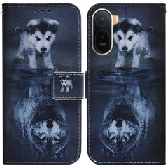 Funda de teléfono de cuero con tapa y dibujo...
