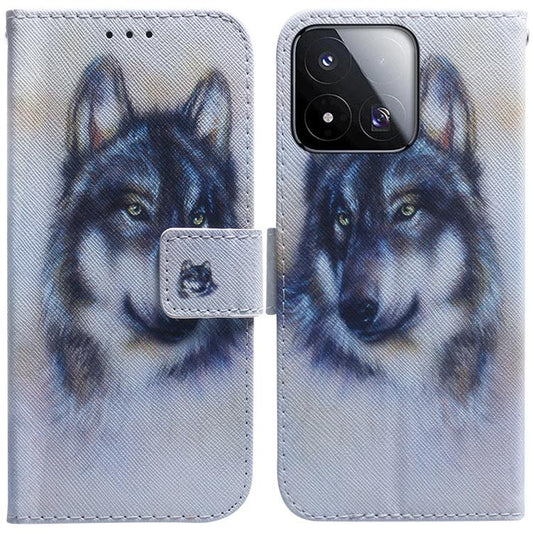 Funda de teléfono de cuero con tapa y dibujo...