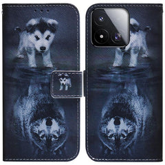 Funda de teléfono de cuero con tapa y dibujo...