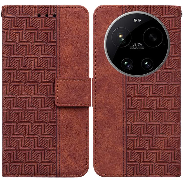Funda para teléfono de cuero con relieve geo...