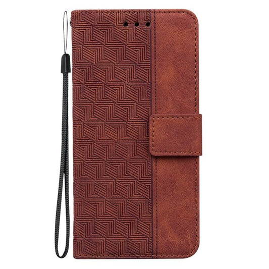 Funda para teléfono de cuero con relieve geo...