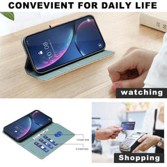 Funda de teléfono de cuero antirrobo RFID a ...