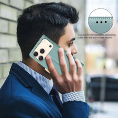 Funda de teléfono de cuero antirrobo RFID a ...