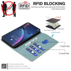 Funda de teléfono de cuero antirrobo RFID a ...