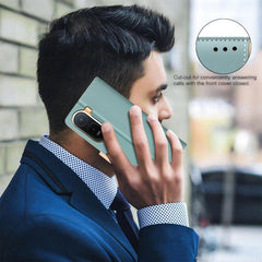 Funda de teléfono de cuero antirrobo RFID a ...