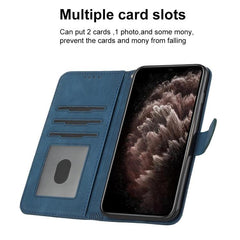 Funda de teléfono de cuero con tapa y sensac...
