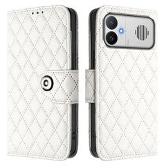 Funda de cuero con tapa y textura rombal par...