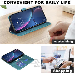 Funda para teléfono de cuero con textura cua...