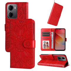 Funda para teléfono de piel con girasoles en...