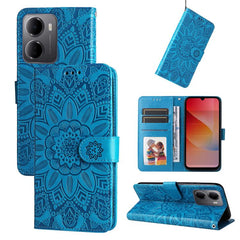 Funda para teléfono de piel con girasoles en...