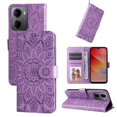 Funda para teléfono de piel con girasoles en...