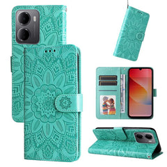 Funda para teléfono de piel con girasoles en...