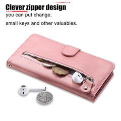 Funda para teléfono de cuero con cremallera ...