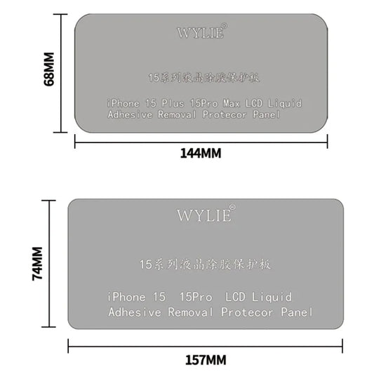 Placa de protección para quitar el pegamento...