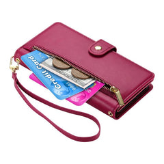 Cartera con cremallera y nueve ranuras para ...