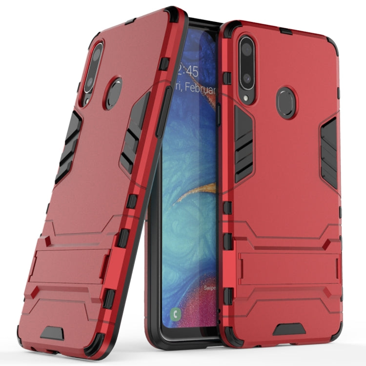 Para Samsung Galaxy A20s PC + TPU Estuche a prueba de golpes con soporte