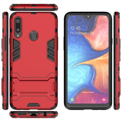 Para Samsung Galaxy A20s PC + TPU Estuche a prueba de golpes con soporte