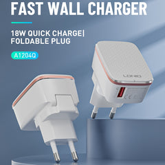 Cargador rápido USB LDNIO A1204Q QC3.0 de 18...