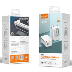Cargador rápido USB LDNIO A1204Q QC3.0 de 18...