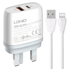 Cargador rápido USB + tipo C LDNIO Q229 QC3....
