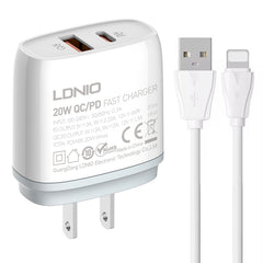 Cargador rápido USB + tipo C LDNIO Q229 QC3....