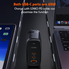LDNIO Q366 65W USB + Cargador de puerto dual...