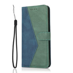 Funda de cuero para teléfono con costuras de...
