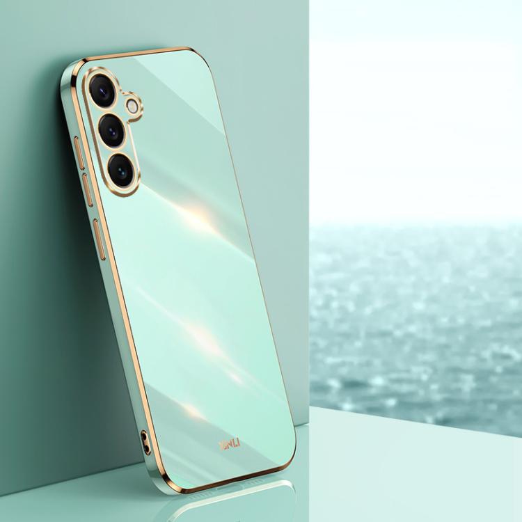 Funda para teléfono de TPU con borde dorado ...