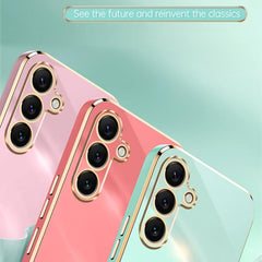 Funda para teléfono de TPU con borde dorado ...
