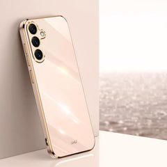 Funda para teléfono de TPU con borde dorado ...