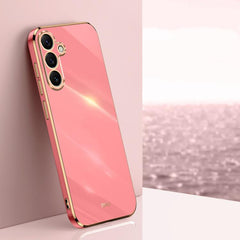 Funda para teléfono de TPU con borde dorado ...