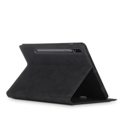 Estuche de cuero con tapa horizontal con sop...