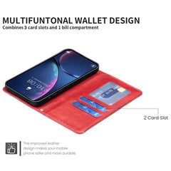 Funda de cuero magnética para teléfono con t...
