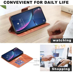 Funda de cuero con tapa para teléfono de col...