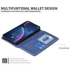Funda para teléfono con tapa de cuero magnét...