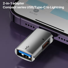 Adaptador OTG de 8 pines a USB, USB-C/Tipo-C...