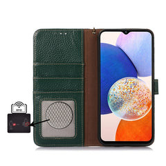 Funda para teléfono de cuero genuino con tex...