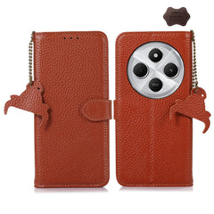 Funda para teléfono de cuero genuino con tex...